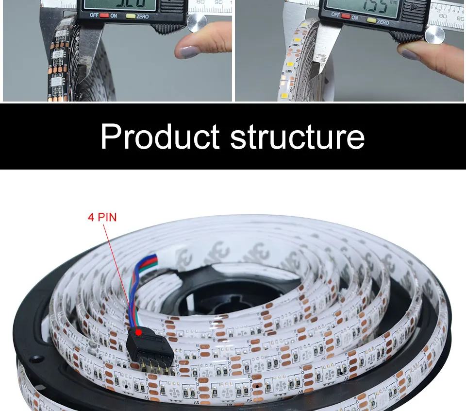 Foxanon USB DC 5 В Светодиодная лента ИК-пульт 2835 RGB 0,5 м 1 м 2 м 3 м 4 м 5 м 60 светодиодов/м водонепроницаемый гибкий светильник для ТВ спальни Рождество