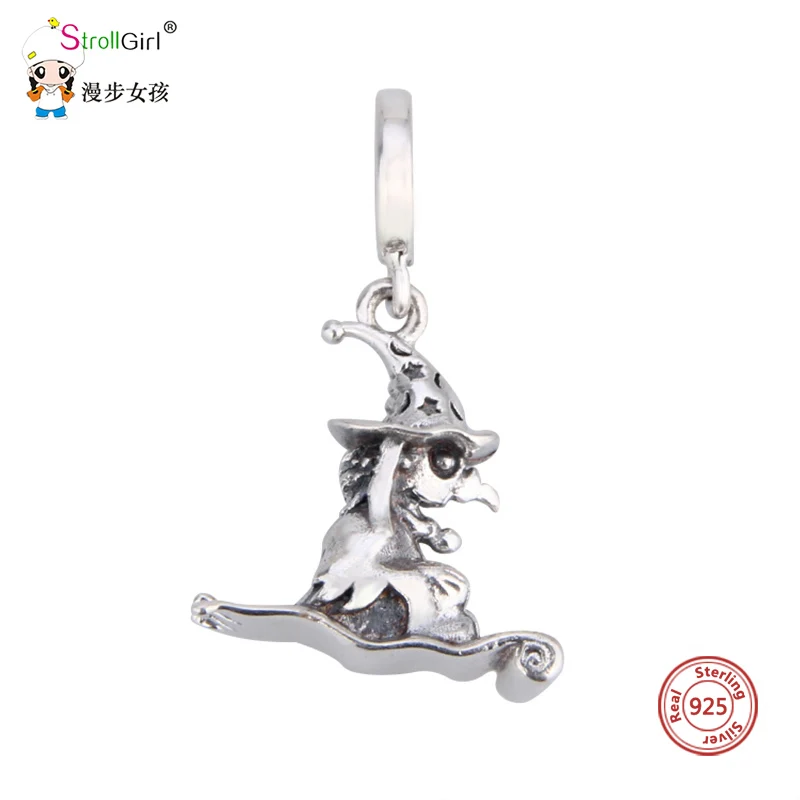 StrollGirl Серебро 925 Античная ведьма Подвески fit DIY браслет европейский кулон бусины для изготовления ювелирных изделий для женщин подарок Лидер продаж - Окраска металла: silver