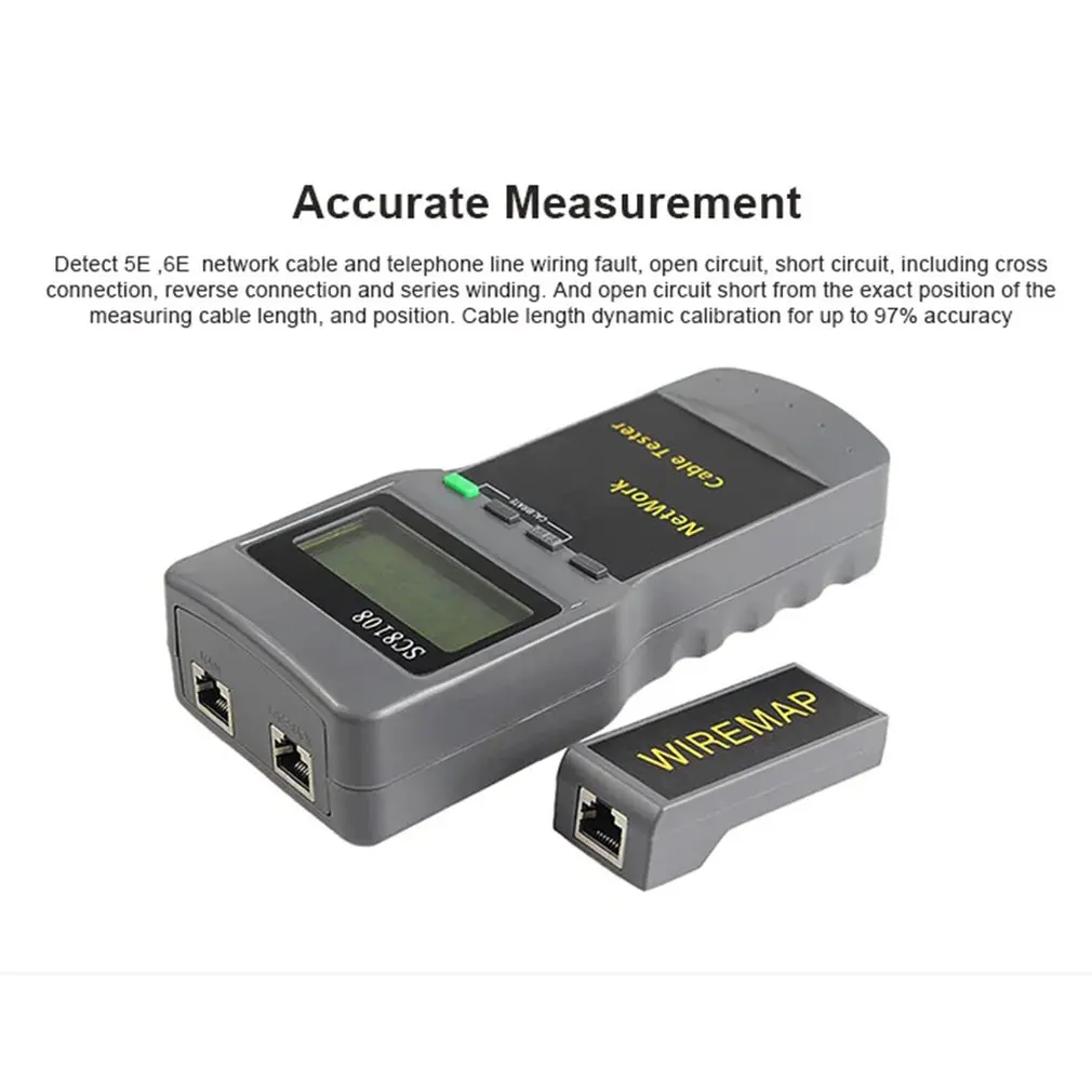 Portable LCD Network Tester Meter&ampLAN Phone Cable &amp Meter With Display |