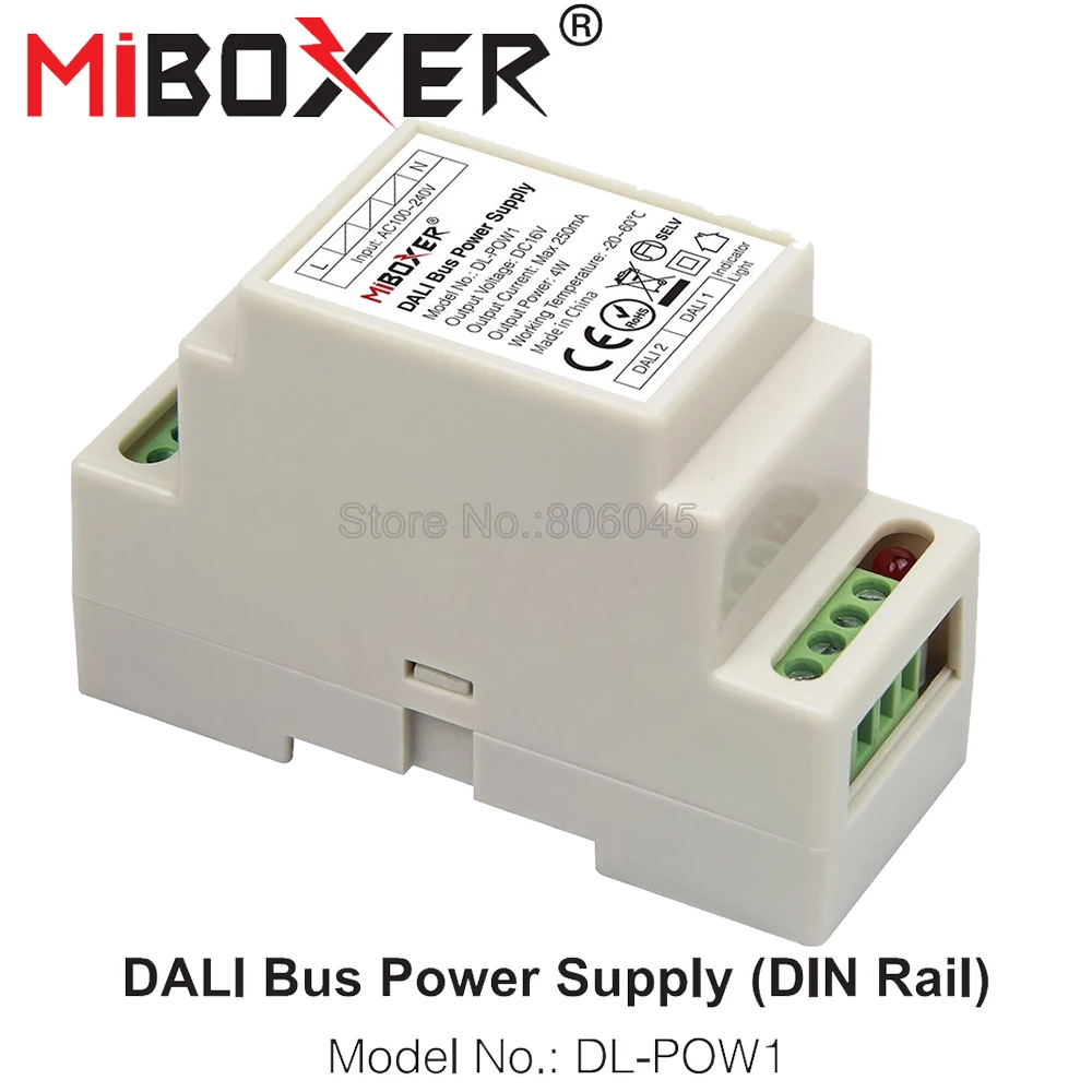 Блок питания Miboxer DIN Rail DALI шина DL POW1 DC16V 4W Max250mA AC 110V 220V RGB CCT Светодиодная лента