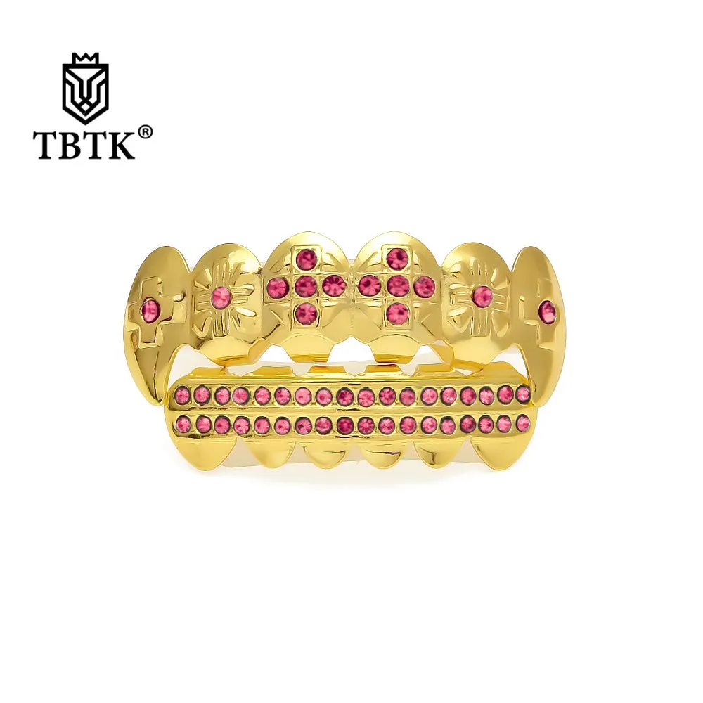 Зубы вампира TBTK-клыки розовые/красные/синие золотые зубные скобы подарок на