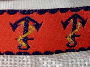 4 red anchor 16 стилей, новинка,, 5/8 дюймов(16 мм x 5 ярдов), плетеная жаккардовая из полиэстера лента с любовью, часы в форме якоря, узор для ошейника собаки - Цвет: 4 red anchor