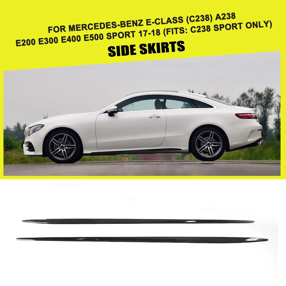 

Carbon Fiber / FRP Black Side Skirts Extensions Body Lip for Mercedes-Benz E Class C238 E200 Sport Coupe 2 Door 2017 2018