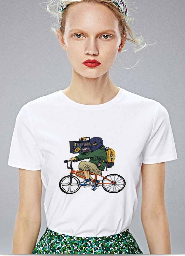 Женская футболка с коротким рукавом Good Bicycle повседневная хлопковая Футболка