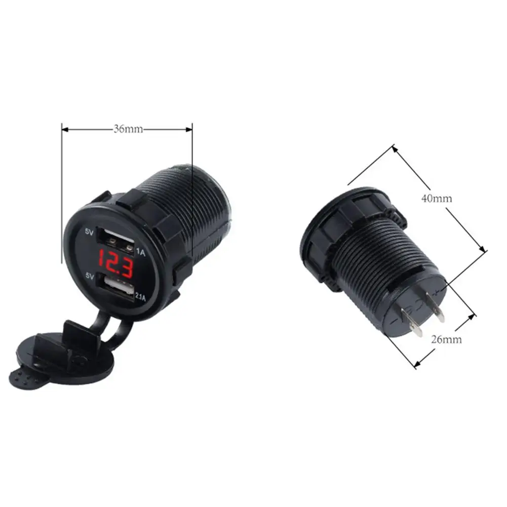 Автомобильное зарядное устройство с двумя usb-разъемами для мотоциклов