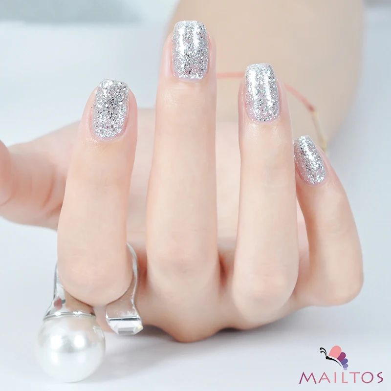 Yiday Bling Platinum Silver Блестки Блестящий Синий УФ-гель для ногтей лак замачивающийся лак мерцающий дизайн ногтей маникюр нужна лампа