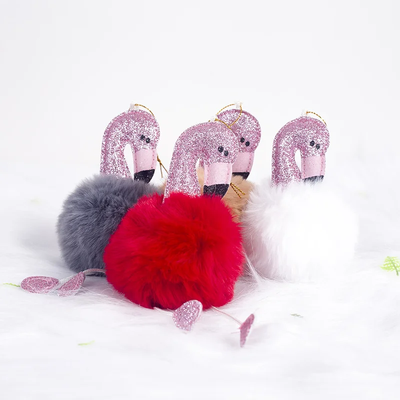 Cute Plush Flamingo Decorative Pendant Keychain Doll Kawaii Party Decoration Kids Gift Christmas For Home | Дом и сад