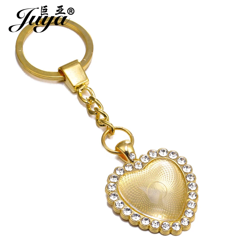 2pcs/lot 25mm Heart Shape Ancient Gold Cabochon Base Setting For Metal Key Keychain Pendant Jewelry Making Findings Handmade | Украшения и