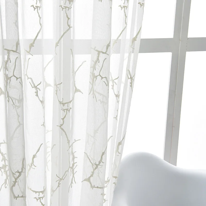 Новый Цвет Пряжа хлопок Вышивка Шторы Экран дополнительно Гостиная Спальня