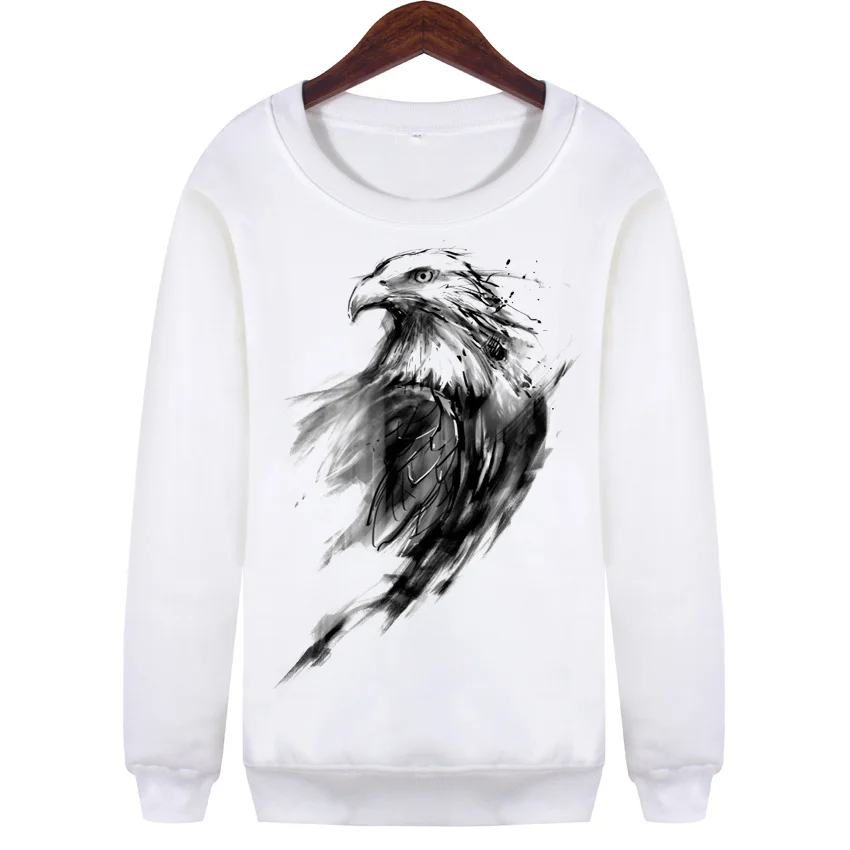 Dingtoll Fashion Multi Wolf Harajuku Printed Sweatshirt Hoodies Women Casual Design Long Sleeve Ladies Pullovers WMH119 | Женская одежда