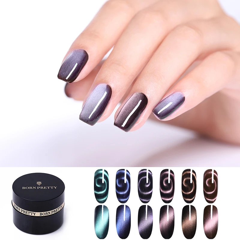 BORN PRETTY 5 мл 5D кошачий глаз личная гигиена Полировка Для ногтей Магнитный Гель-лак для ногтей черная основа требуется