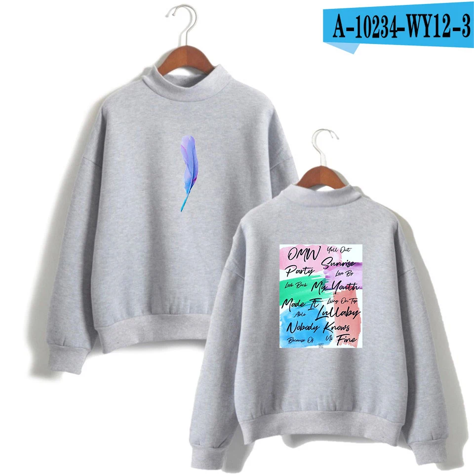 gray LUCKYFRIDAYF GOT7 представляем вам IFASHION конструкция без колпачка удобна футболка с водолазкой поп Для женщин большого размера вентиляторы Повседневная одежда 4XL - Цвет: gray