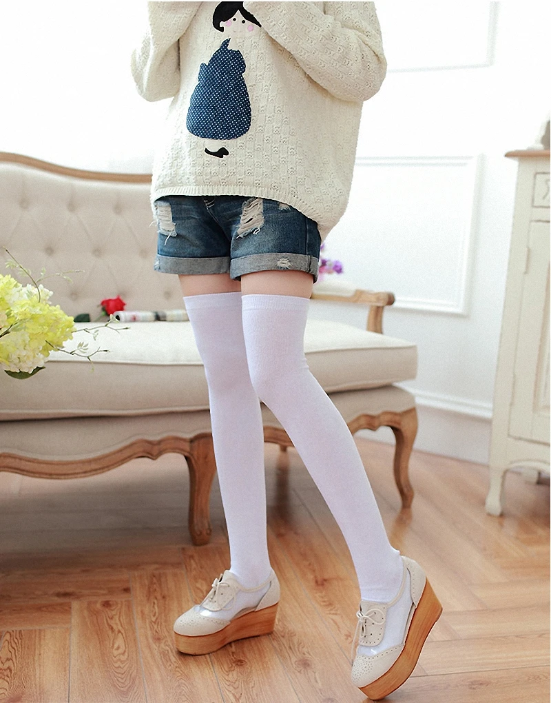 Новинка 2016 модные чулки сексуальные женские теплые до бедра выше колена длинные