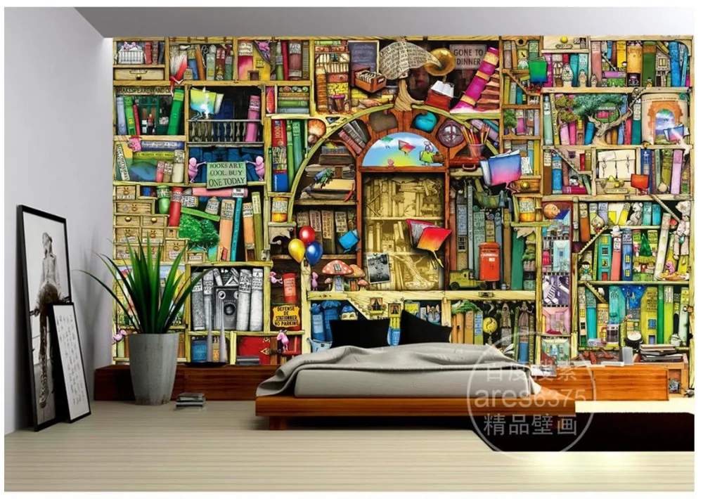 Пользовательские 3d фото настенные фрески обои мультфильм ручной работы книжная
