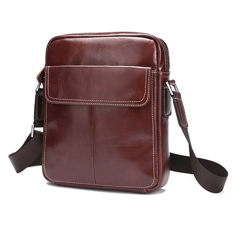 Мужская Наплечная Сумка из натуральной кожи мужская сумка-мессенджер через