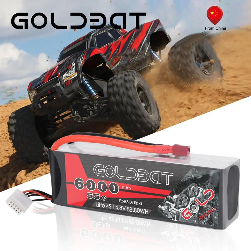2 единицы GOLDBAT 6000mAh lipo батарея 4S RC автомобиль 55C LiPo 14 8 v с T XT60 Разъем для грузовик Heli