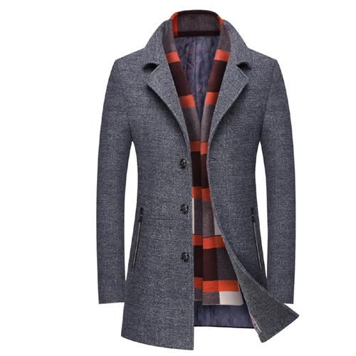 Gray Holyrising мужские зимние шерстяные пальто с отложным воротником sobretudo masculino мужские Пальто Повседневное пальто Мужская Верхняя одежда винтажное шерстяное пальто - Цвет: Gray