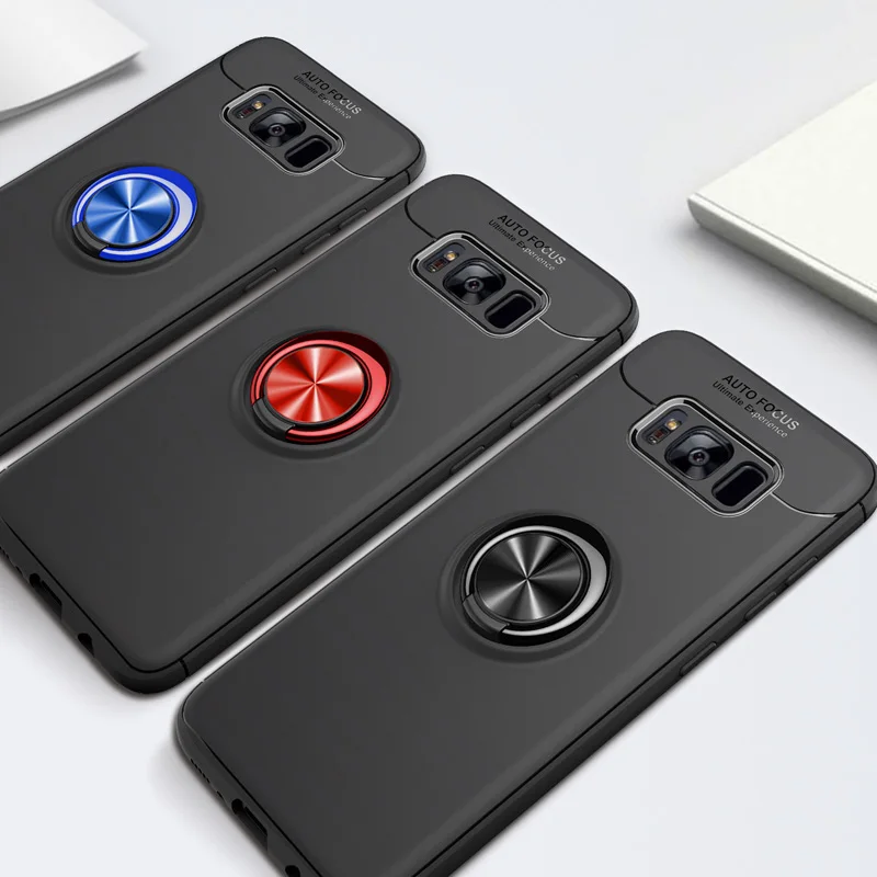 Роскошные противоударный чехол для телефона Samsung Galaxy S8 случаях Кронштейн кольцо