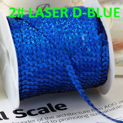 100 ярдов 6 мм 15 цветов лазерной отделки швейные пайетки плоские круглые Блестки в