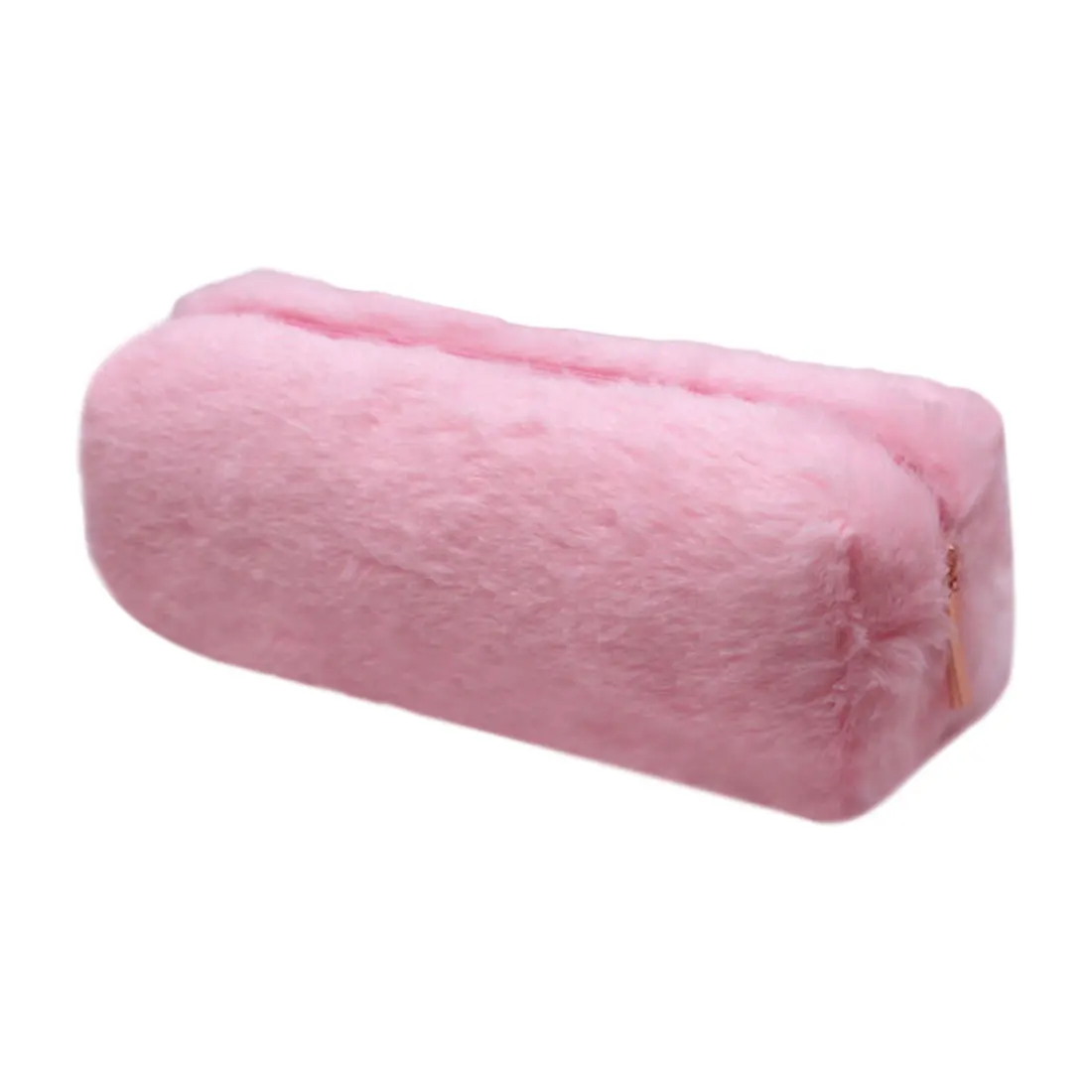 Pink Творческая ручка коробка маленькая свежая для милых девочек пушистый восьмиугольная ручка сумка с принтом «сердечки» для маленькой девочки студентов простой карман Плюшевые Карандаш Чехол - Цвет: Pink