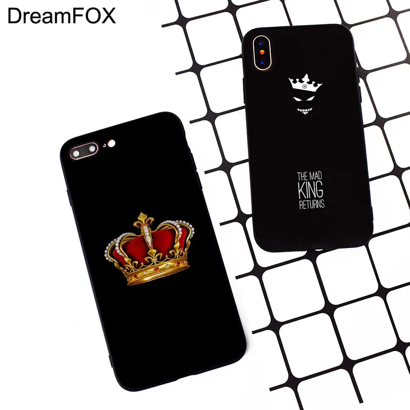 M244 King's Yellow Crown Black Silicone Case Cover For Apple iPhone 11 Pro XR XS Max X 8 7 6 6S Plus 5 5S 5G SE |
