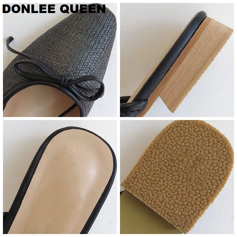 DONLEE QUEEN/женские тапочки на плоской подошве летние дышащие шлепанцы без задника