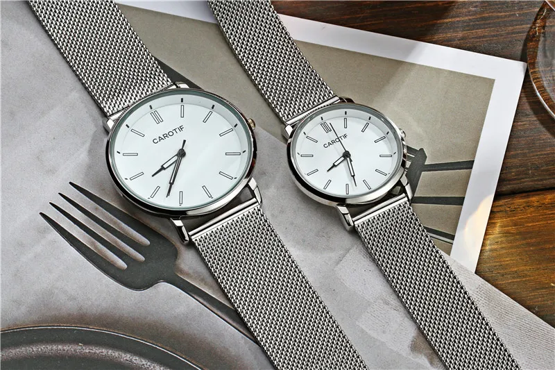 

CAROTIF Брендовые Часы для влюбленных Montre Роскошные модные парные кварцевые часы водонепроницаемые мужские и женские часы reloj mujer