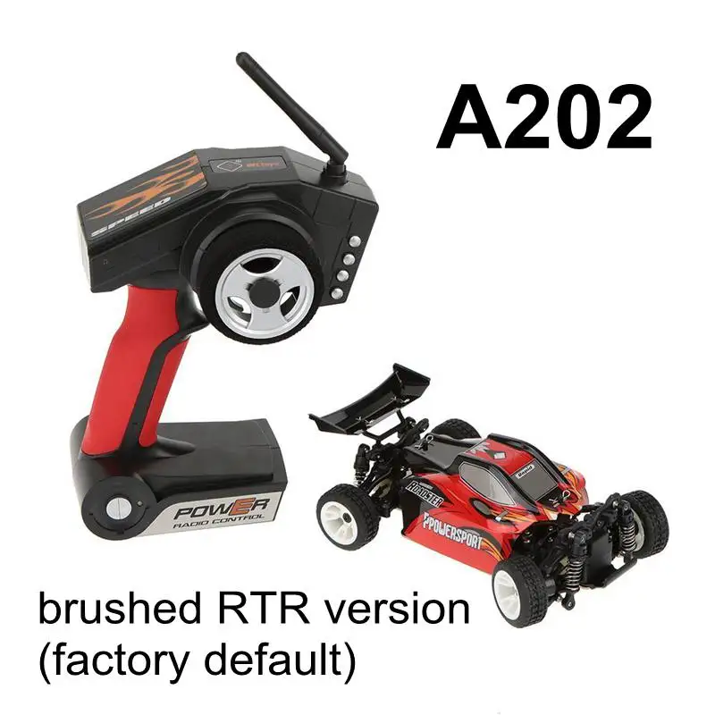 A202 brushed RTR RC WLtoys A202 A212 A222 A232 A242 A252 1:24 автомобиля ударная установка RTR бесщеточная модернизация EZRUN 2030 мотор 18A ESC AX5S 2,4 г радио - Цвет: A202 brushed RTR