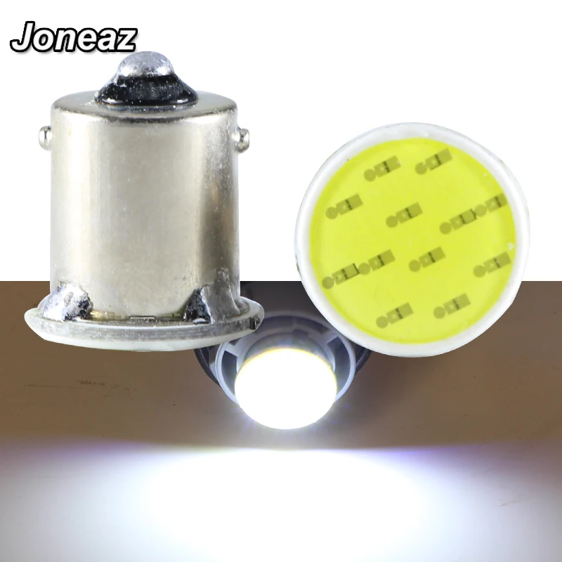 Joneaz 10x bombillas S25 P21W 1156 BA15S 1157 BA15D 3 Вт 12 В COB Автомобильные светодиодные лампы
