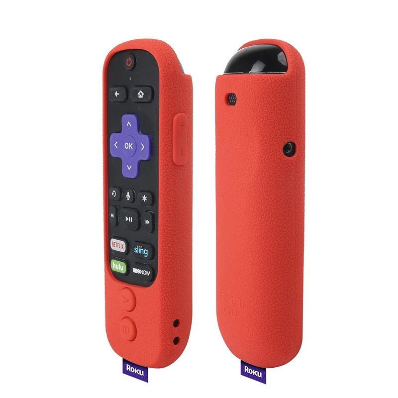Для Roku ультра пульт дистанционного управления чехол SIKAI силиконовый защитный чехол Кнопка питания противоударный Противоскользящий анти-Потеря с ремешком на руку - Цвет: red only cover