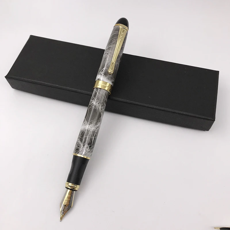 Jinhao 450 Золотой зажим авторучка с чернильными картриджами тонкий чернильный набор