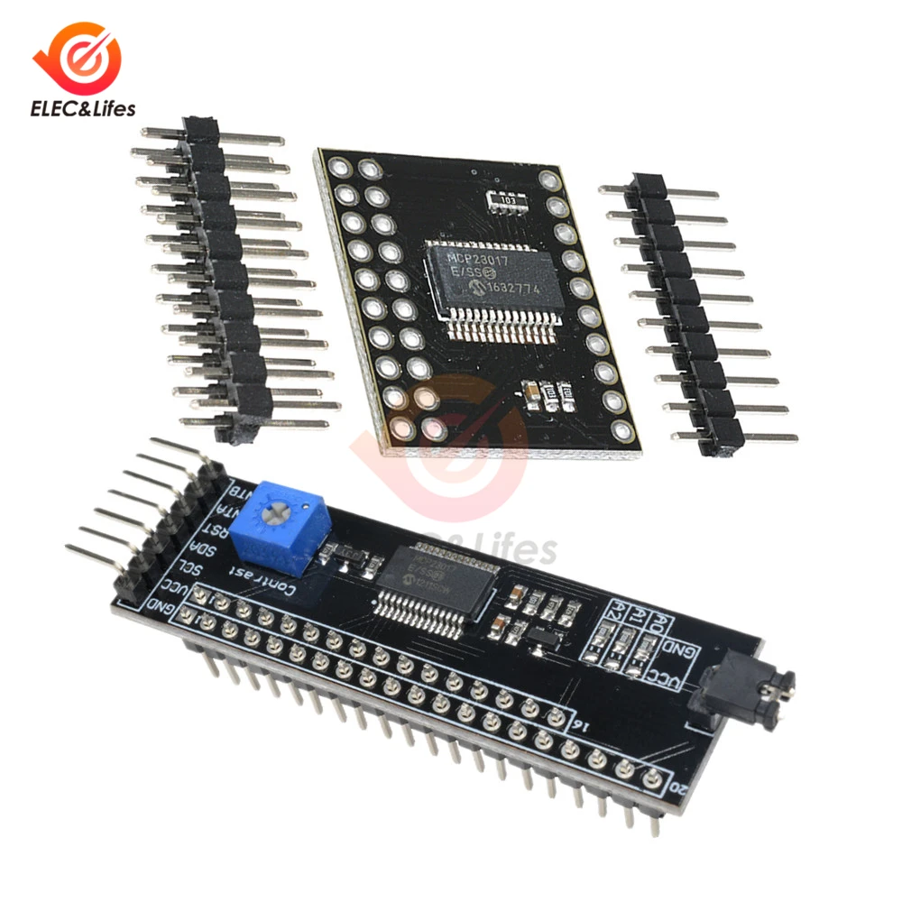 Последовательный модуль MCP23017 IIC I2C SPI 128*64 LCD 1602/2004/12864 1602LCD плата адаптера