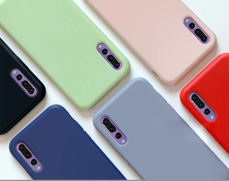 1000 шт роскошный жидкий силиконовый защитный чехол для huawei P30 Pro P20 Lite P10 Plus Nova 4E Мягкий силикон Конфета цветной чехол для телефона