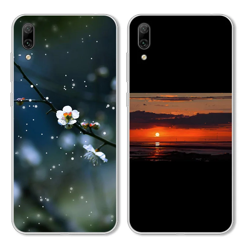 Чехол для Huawei Enjoy 9 Обложка красивая девушка Противоударная мягкая задняя крышка