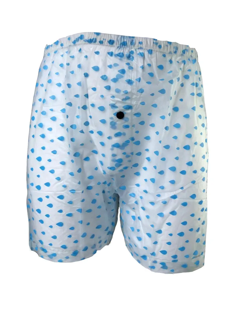 

2 piece*Haian adult incontinence wear plastic bloomers color white&blue drops P021-11