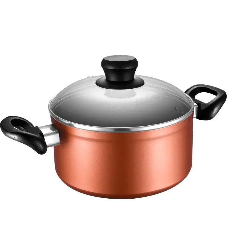 15%, Grand 20 см алюминиевый alloySoup горшок с Двойным Толстым Дном 2 антипригарный соус с антипригарной ручкой со стеклянной крышкой