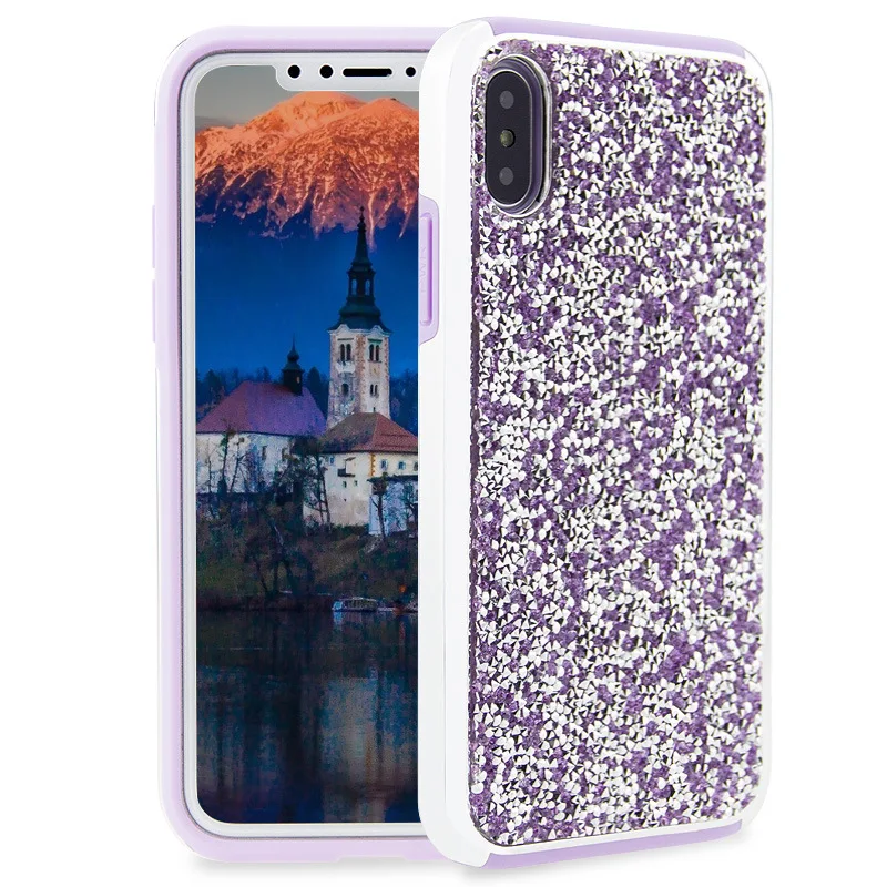 2018 новые и популярные модные роскошные покрытие кадра + Bling Блеск Сияющий мягкая