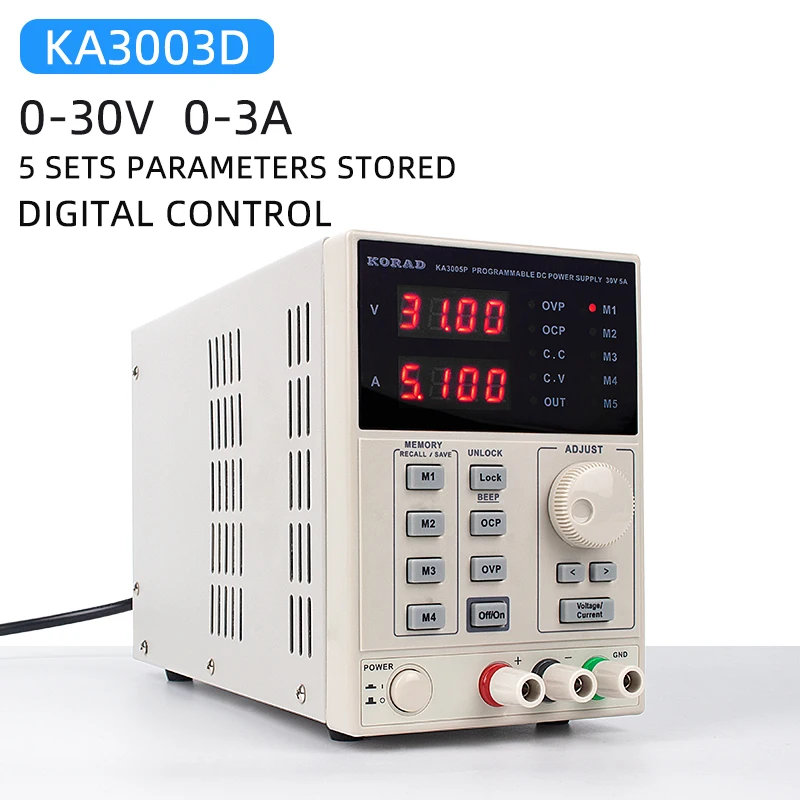 KA3003D(30V3A) KA3003D KA3005D KORAD 30V 60V DC источник питания Цифровой Регулируемый лабораторный ранг линейный прецизионный переменный Регулируемый переключатель 220V - Цвет: KA3003D(30V3A)