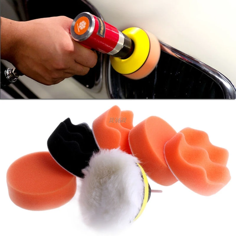 

3 Inch Buffing Pad Auto Car Polishing Wheel Kit Buffer + M14 Drill Adapter 7Pcs