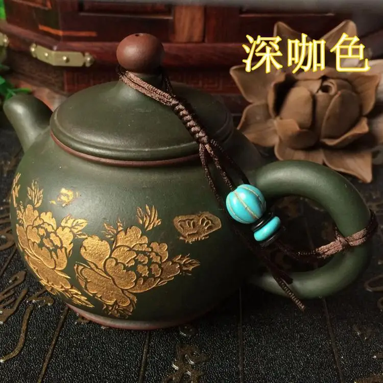 Diy Имитация бирюзы горшок веревка чай чайник для чайной церемонии крышка чашки - Цвет: 2