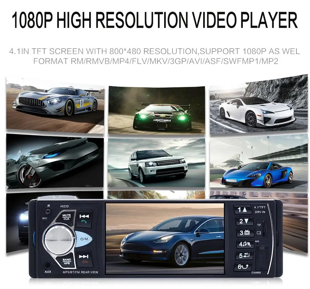 1 Din 4 дюйма аудио автомобильный fm-радио Android мультимедиа Mp5 плеер авторадио Bluetooth