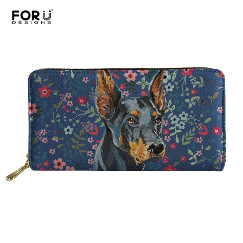 FORUDESIGNS/кошельки с радужной собачкой питбулл/хаски Женская Большая емкость Кожаный клатч кошелек держатель для карт Органайзер Дамский кошелек - Цвет: L4939Z21
