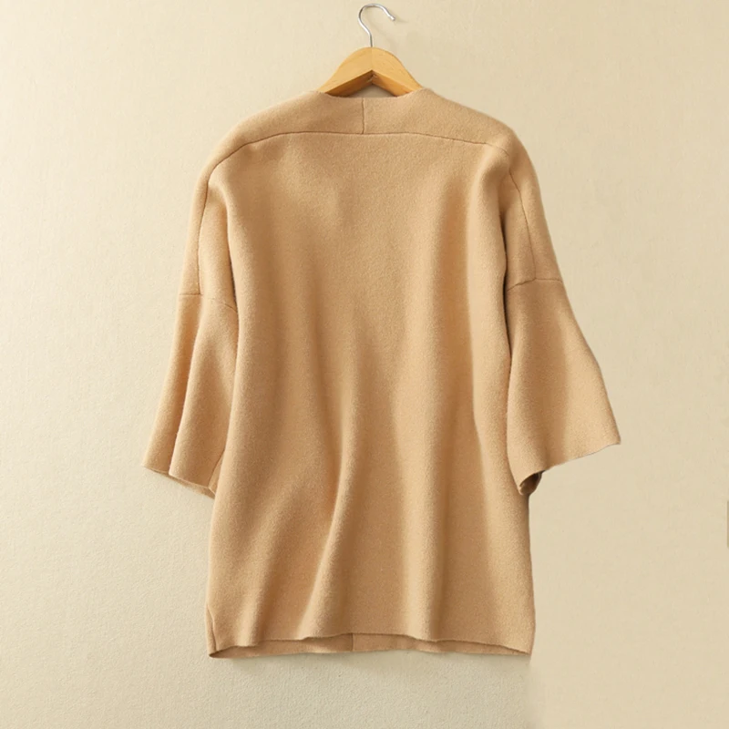 Женский кардиган повседневный трикотажный из 100% кашемира с круглым вырезом и