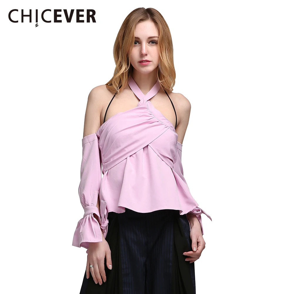 Chicever пикантные с открытыми плечами Холтер Танк Топ женский Кружево до вспышки