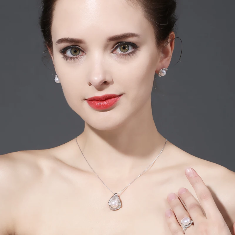 Женский ювелирный комплект из колье и серёг серебра 925 пробы|jewelry gift bags wholesale|gift box