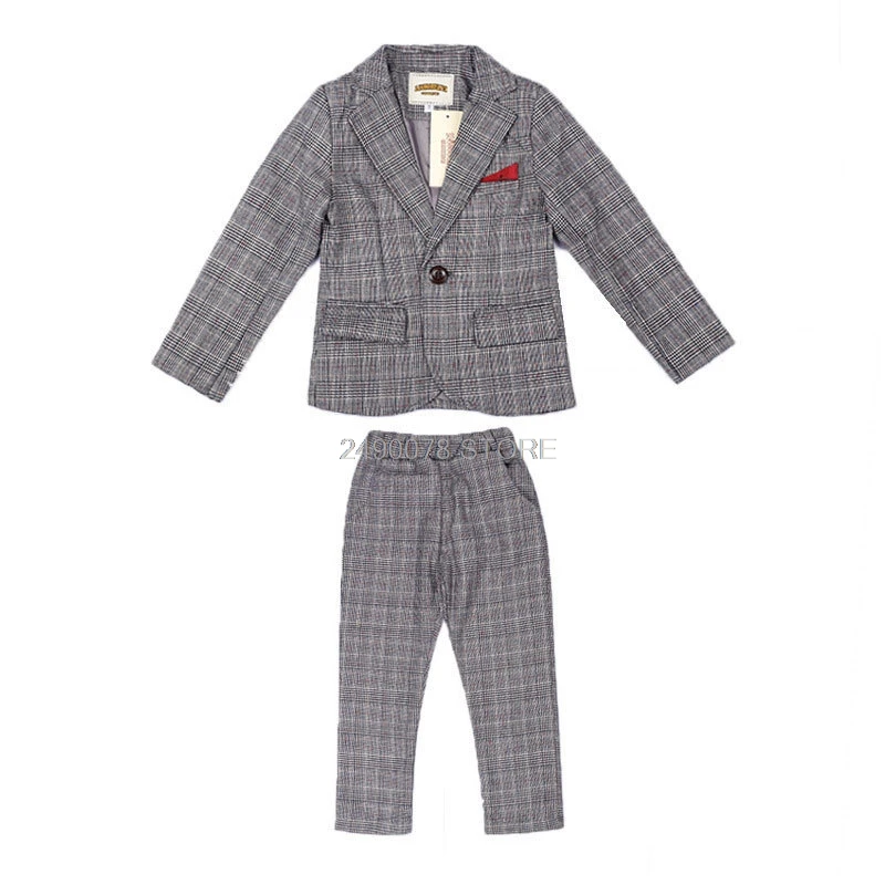 jacket pants Новинка; Дизайнерская одежда для детей; с блейзером на свадьбу фирменный строгий костюм для мальчиков, вечерние смокинги Школьный костюм детское платье для дня рождения Костюмы набор - Цвет: jacket pants