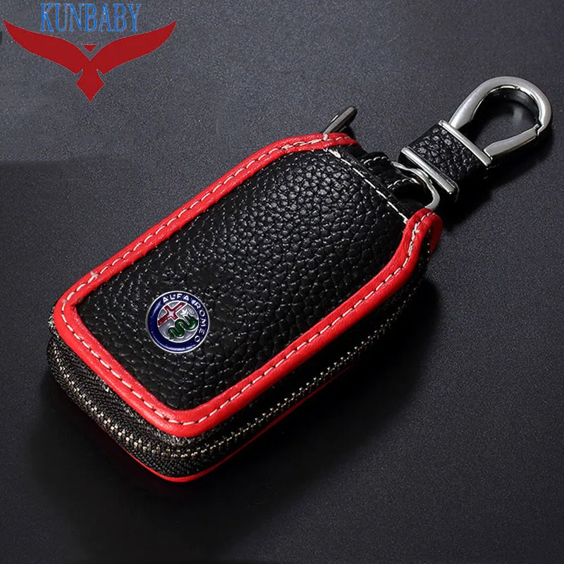 KUNBABY топ из натуральной коровьей кожи Автомобильный ключ сумка автомобильный Футляр для ключей Новая мода Дизайн автомобиля автомобильные аксессуары для Alfa Romeo
