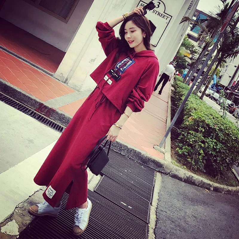 2019 Азия Мода трендовая одежда цвета Бордо Дамский весенний осенний повседневный