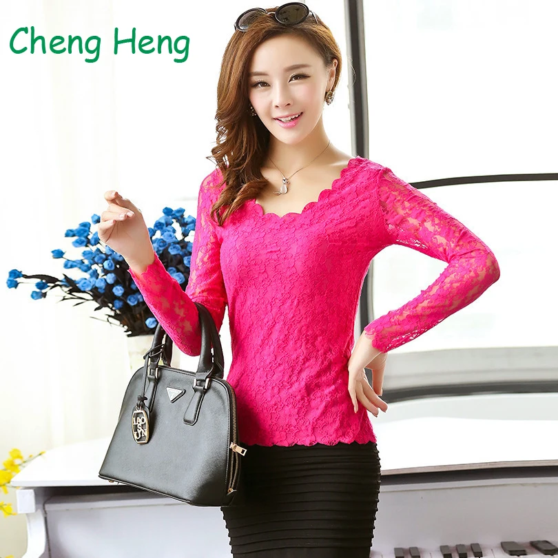 Блузка женская сетчатая с двойным кружевом модная Повседневная рубашка длинным