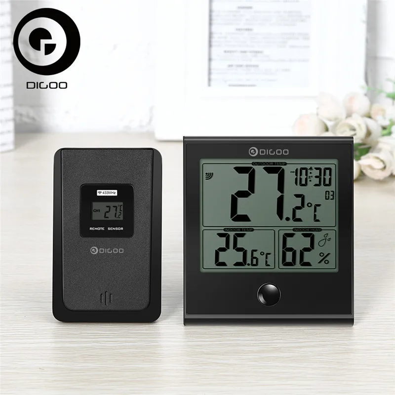 Digoo DG-TH1180 TH1180 домашняя комфортная уличная стеклянная панель термометр гигрометр Будильник Температура Влажность монитор